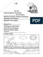 Lirik Lagu Tut Tut Kereta Apiku Tahun 3