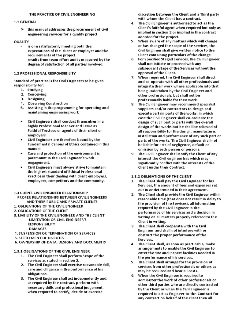 Civil Engineering Practice Guidelines | PDF | Damages | Breach Of Contract