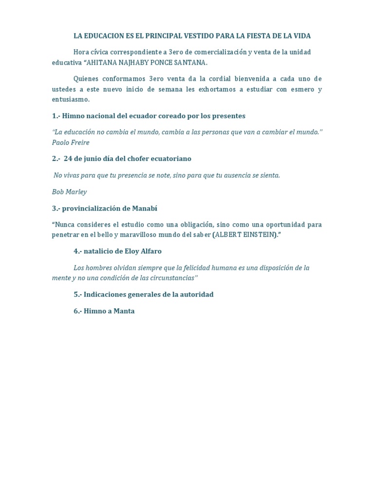 Celebraciones del 25 de junio en Ecuador | PDF | América del Sur ...