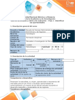 Guía de Actividades y Rúbrica de Evaluación - Paso 1 - Identificar Las Oportunidades