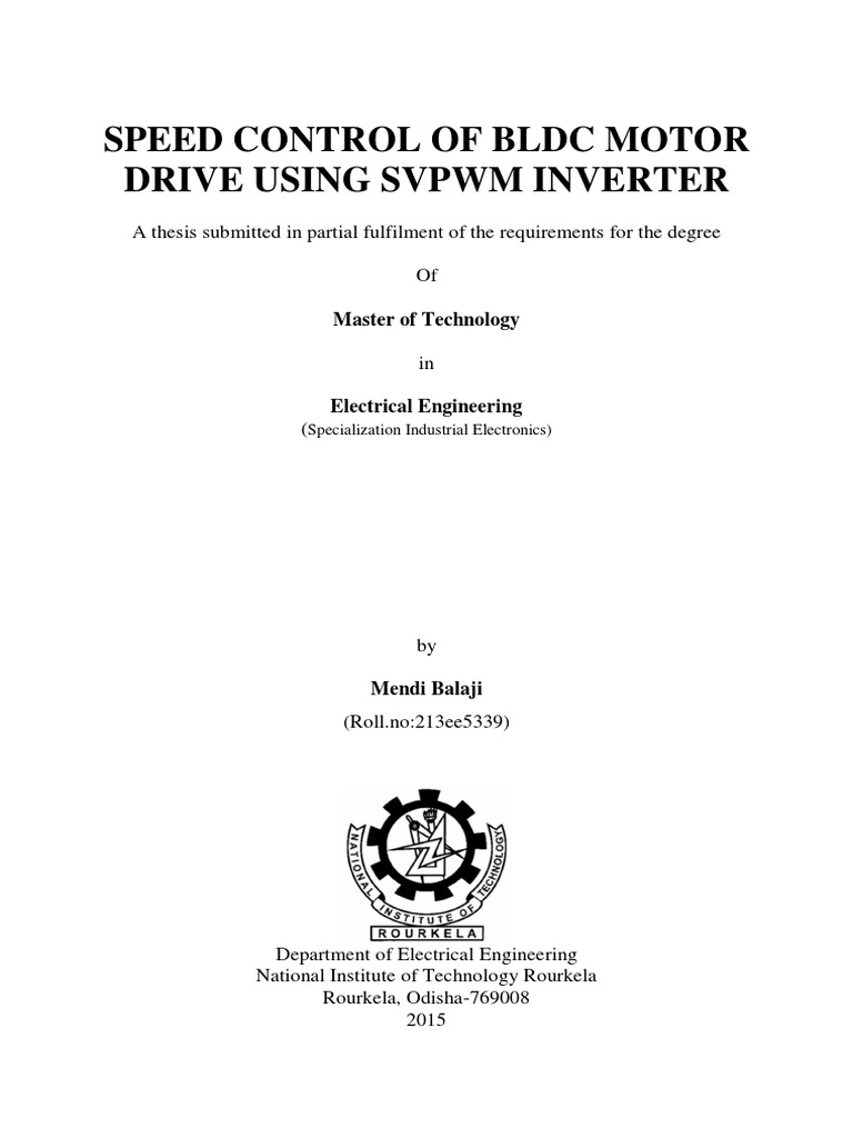 Speed Control of BLDC Motor Using SVPWM | PDF | Electric Motor | Power ...
