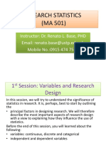 1st - Lecture - 2-8-2020 - RESEARCH STATISTICS