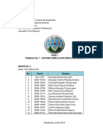 USAC Facultad de Ciencias Económicas Seminario de Integración Profesional Grupo 3 Trabajo 7 Interés Simple e Interés Compuesto