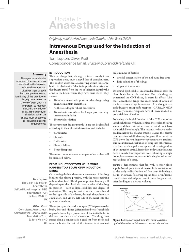 Induction Drugs Used in Anaesthesia Update 24 2 2008 PDF