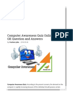 Computer Awareness Quiz Online Test - GK Question and Answers