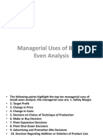 Managerial Uses of BEP