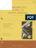 Yellow and Brown Guide To Novel Writing Professional Presentation PDF