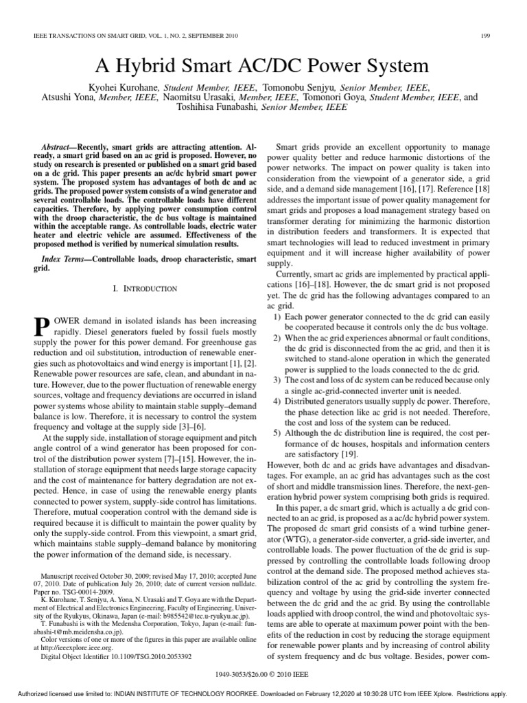 A Hybrid Smart AC DC Power System | PDF | Electrical Grid | Power Inverter
