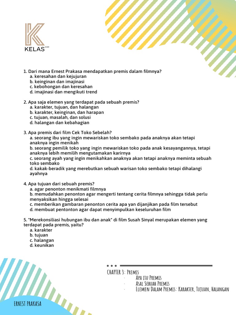 Memahami Premis dalam Film Ernest Prakasa | PDF