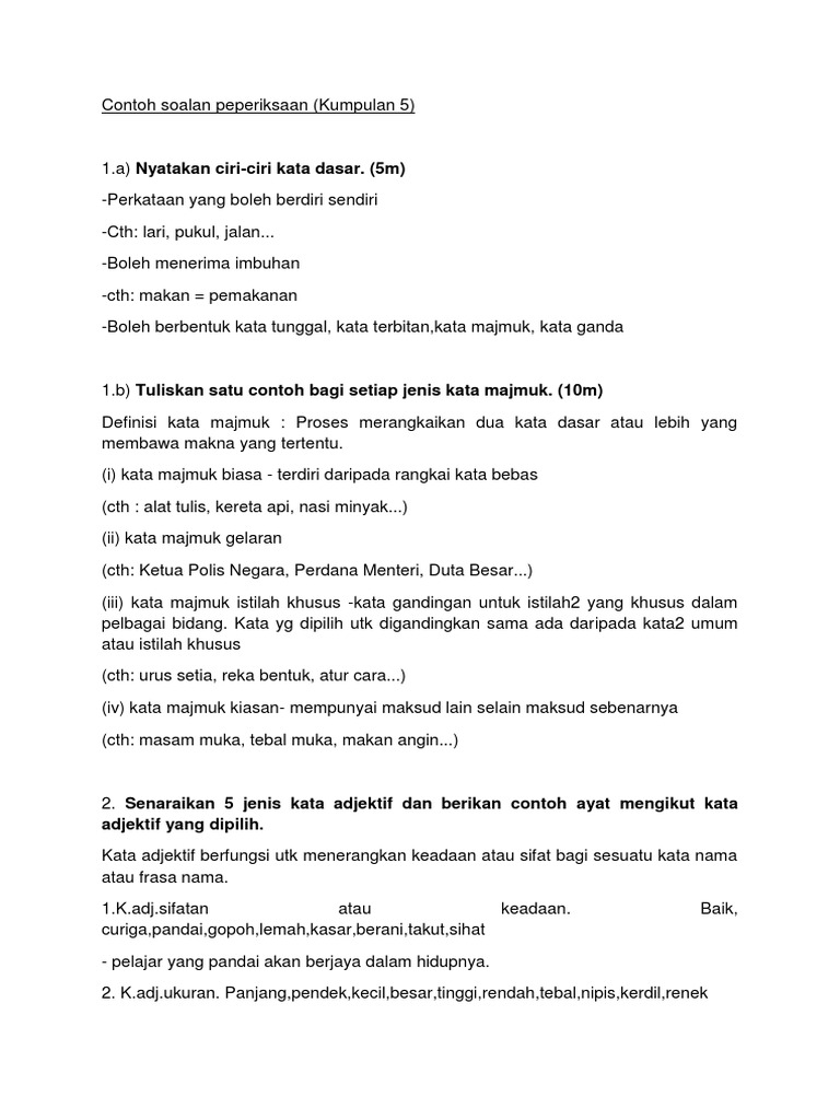 Contoh Soalan Pp Kumpulan 5 Edited