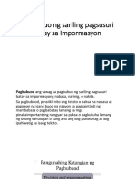 Pag Bubuo NG Sariling Pagsusuri Batay Sa Impormasyon