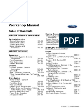 Ford Transit Vm 2006-2013 Workshop Manual | Pdf | Steering | Axle