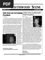 Southwood Scene: Note From Our In-Coming President