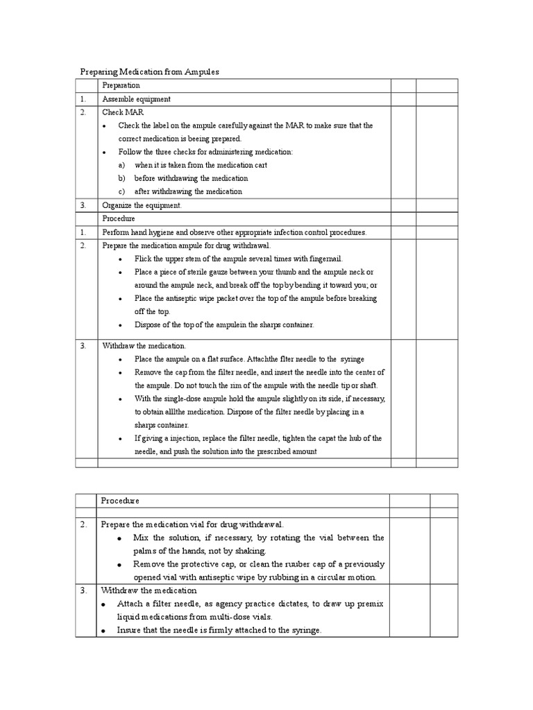 Preparing Medications from Ampules and Vials A Detailed Guide to