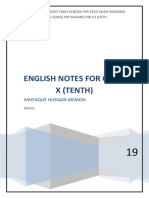 Complete Notes English 10 Sindh Text Book Board (STB)