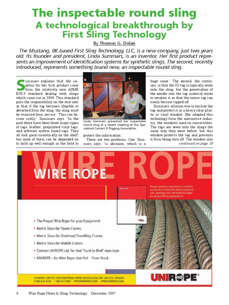 "The Inspectable Round Sling A Technological Breakthrough by FIRST