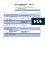 Schedule of Activity E2P 2020