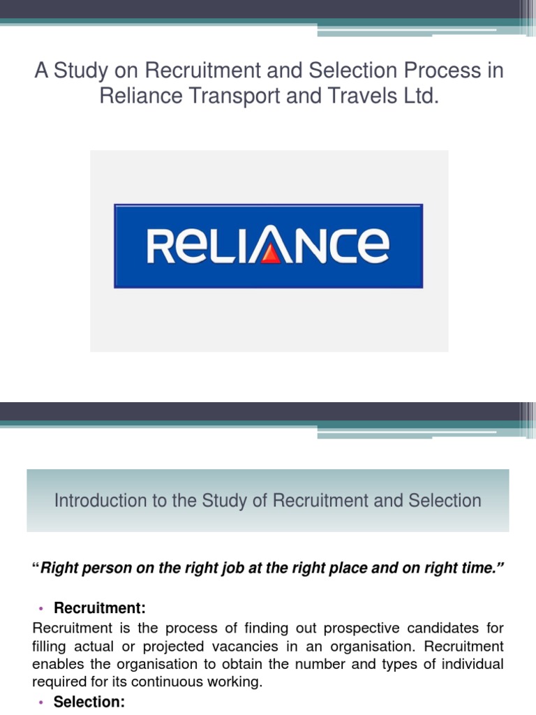 A Study On Recruitment and Selection Process | PDF | Recruitment | Aviation
