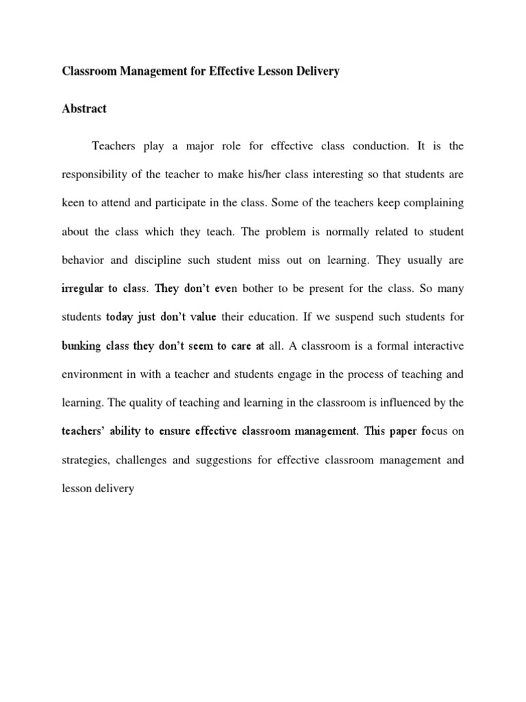 Strategies for Effective Lesson Delivery | PDF | Classroom Management ...