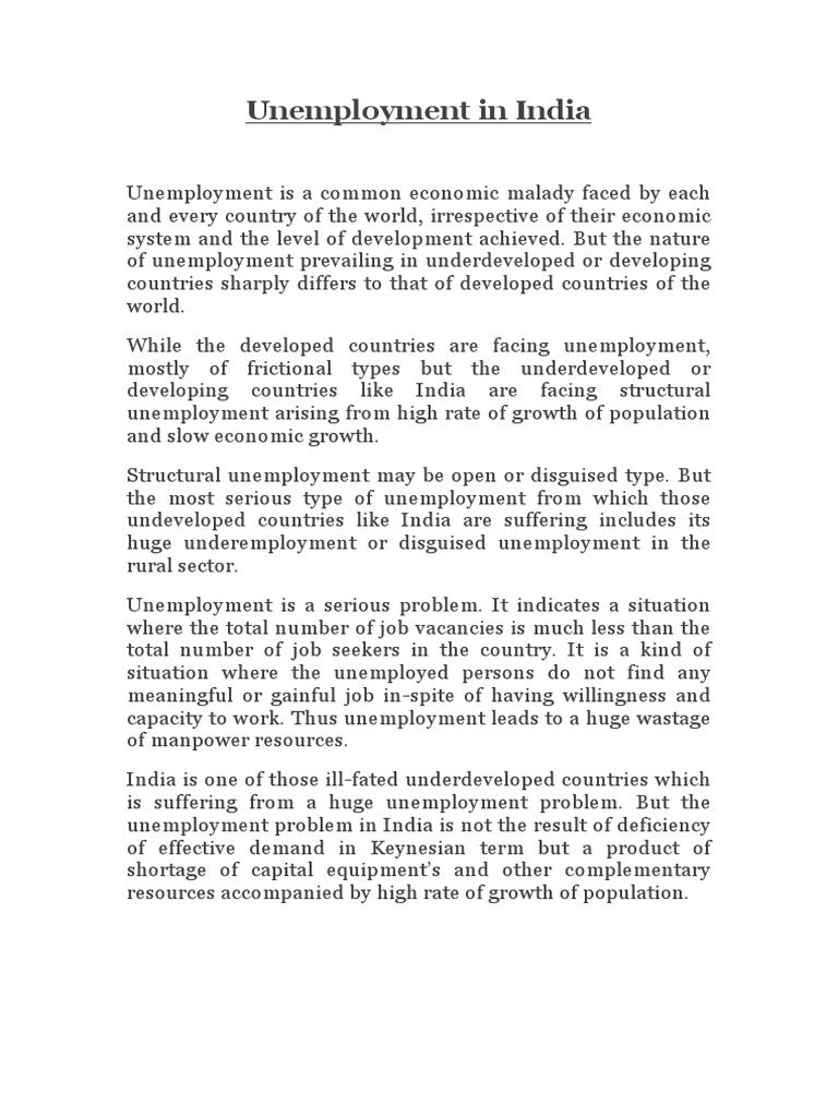 Unemployment in India | PDF | Unemployment | Social Science