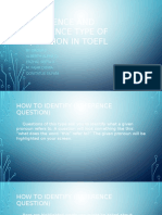 Reference and Inference Questions in TOEFL
