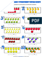 Subtraction Grade 1 Single Digit Fill in The Blanks Exercises Worksheet Fruit Theme