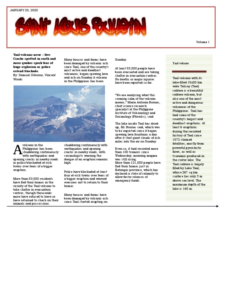 Taal Volcano News Volcano Types Of Volcanic Eruptions