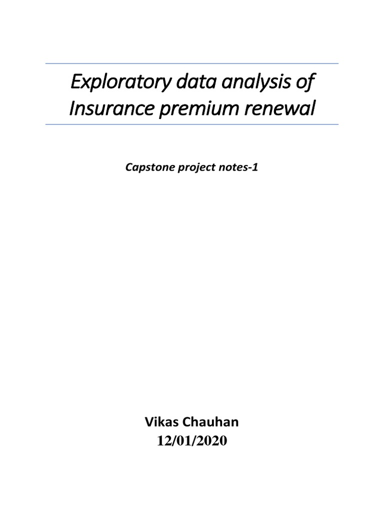 Insurance Premium Renewal EDA PDF Insurance Policy Insurance