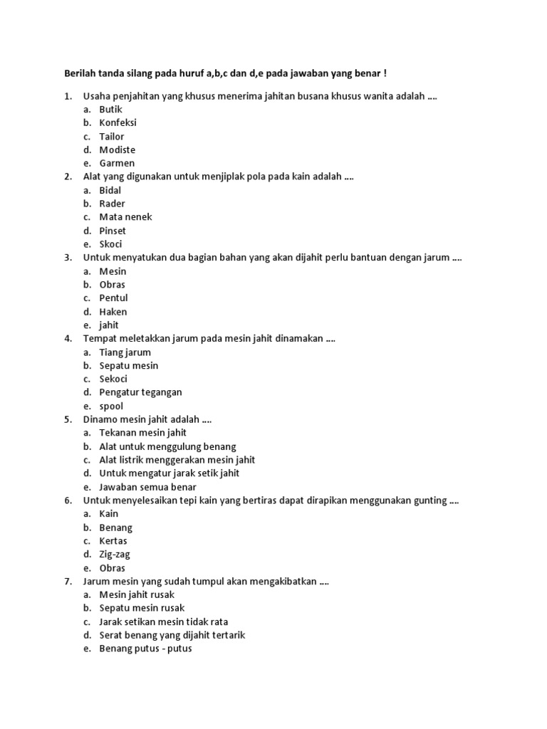 Soal Ujian Tm Klas X