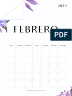 Calendario Febrero 2020 PDF