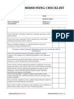 Pre Commissioning Checklist