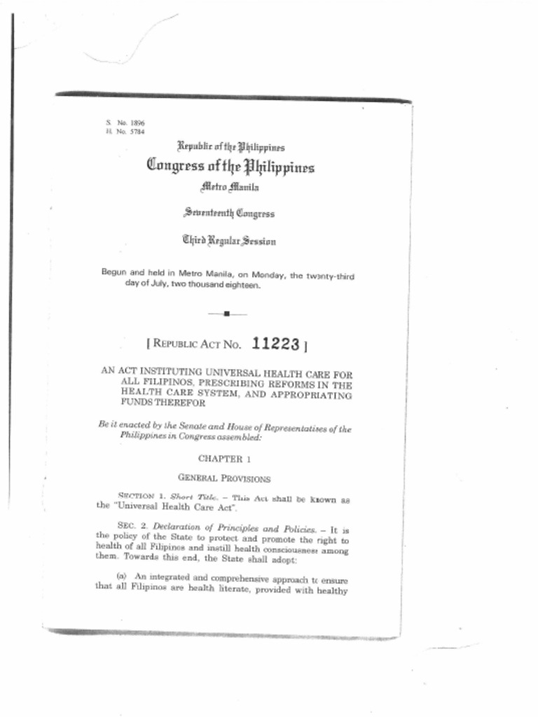 RA 11223 Universal Healthcare Act PDF | PDF