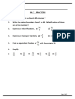 CBSE Class 6 Fractions Worksheet PDF