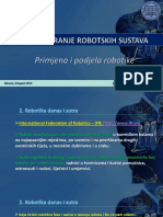 Programiranje Robotskih Sustava-Primjena I Podjela Robotike PDF