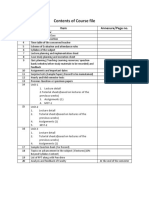 Contents for Course file