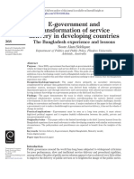 E-Government and Transformation of Service Delivery in Developing Countries