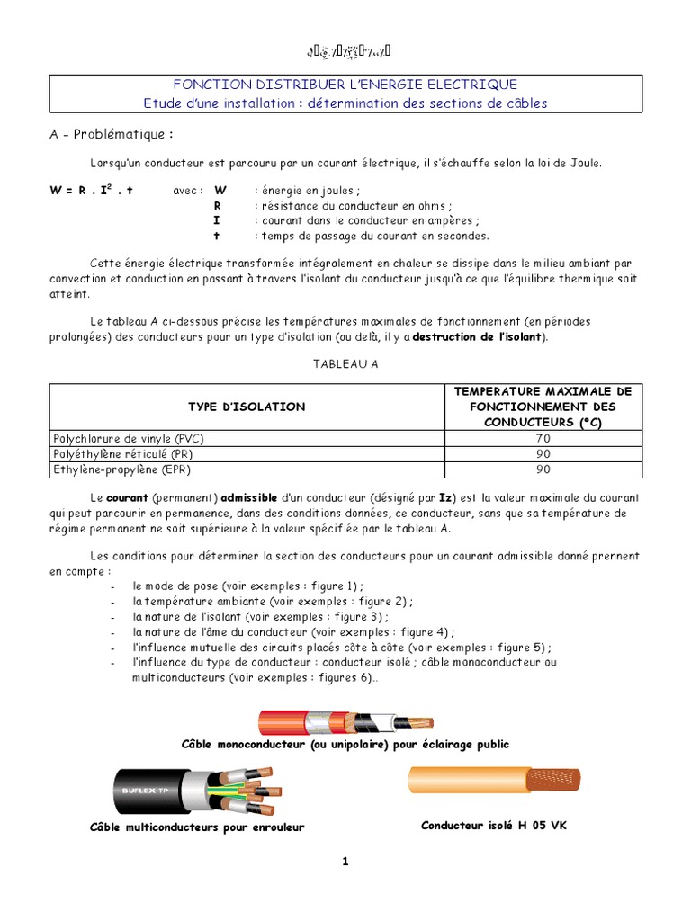 Calcul Section Câble Triphasé 400v Pdf Sections de Câbles | PDF | Résistance (électricité) | Électricité