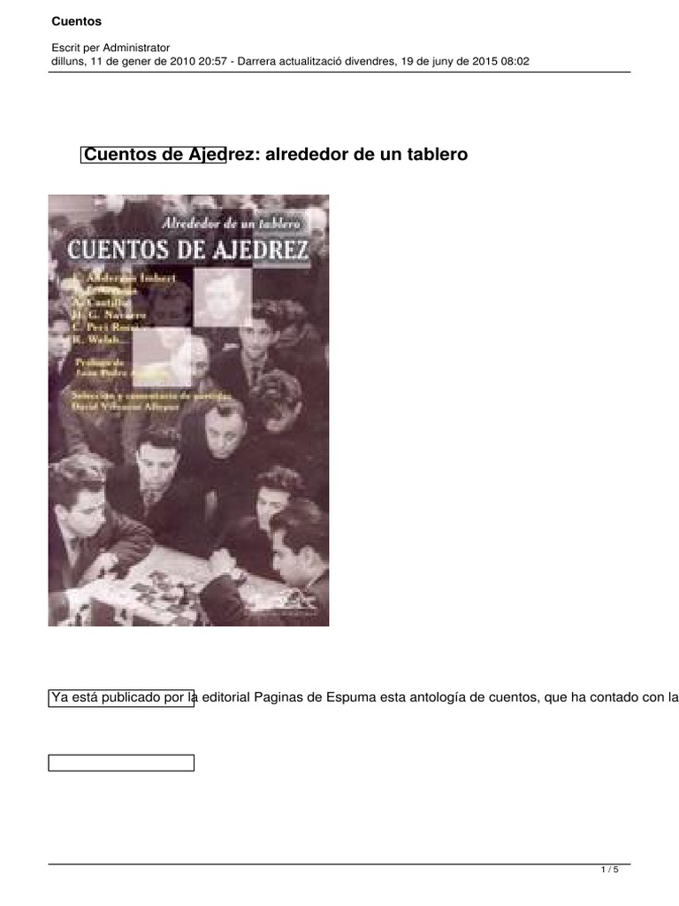 Cuentos Ajedrez | PDF | Juegos de habilidad mental | Ajedrez