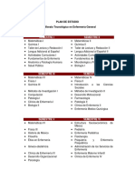 Plan de Estudio Bachillerato Tecnologico en Enfermeria General