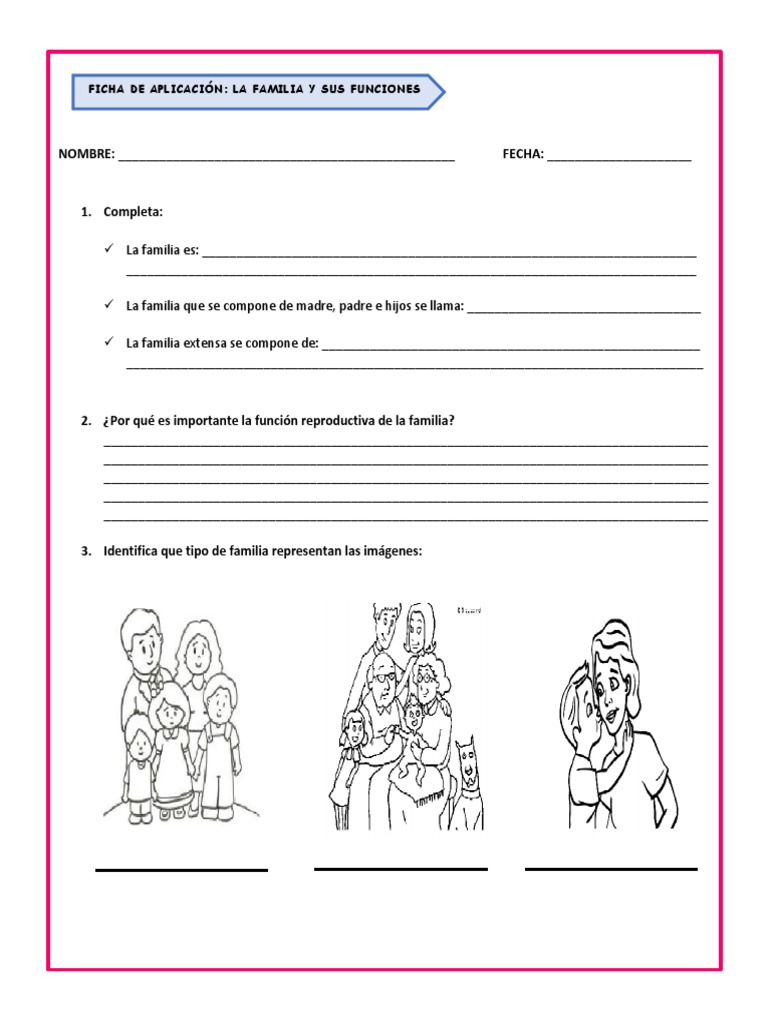 Ficha de Aplicación: La Familia y Funciones | PDF | Negocios
