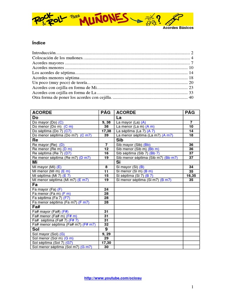 Acordes Básicos para Guitarra | PDF | Acorde (Música) | Guitarras