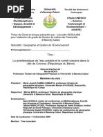 Universite D Abomey Calavi La Problematique de L Eau Potable Et La ...