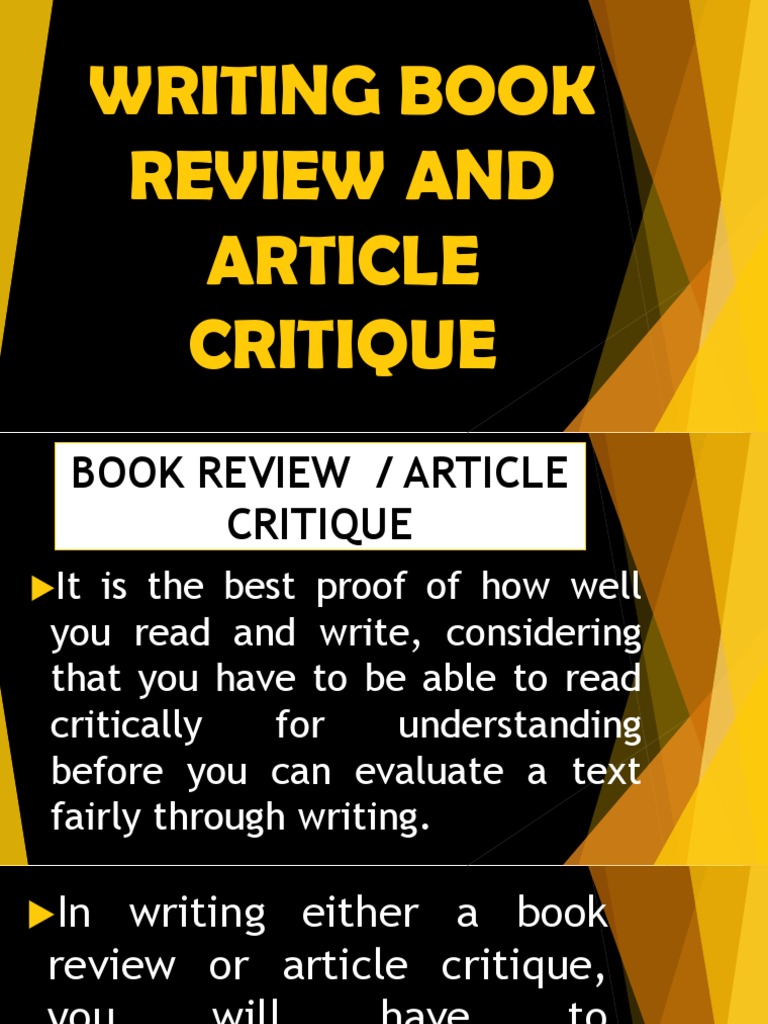 How to Write Book Reviews & Critiques | PDF | Writers | Books