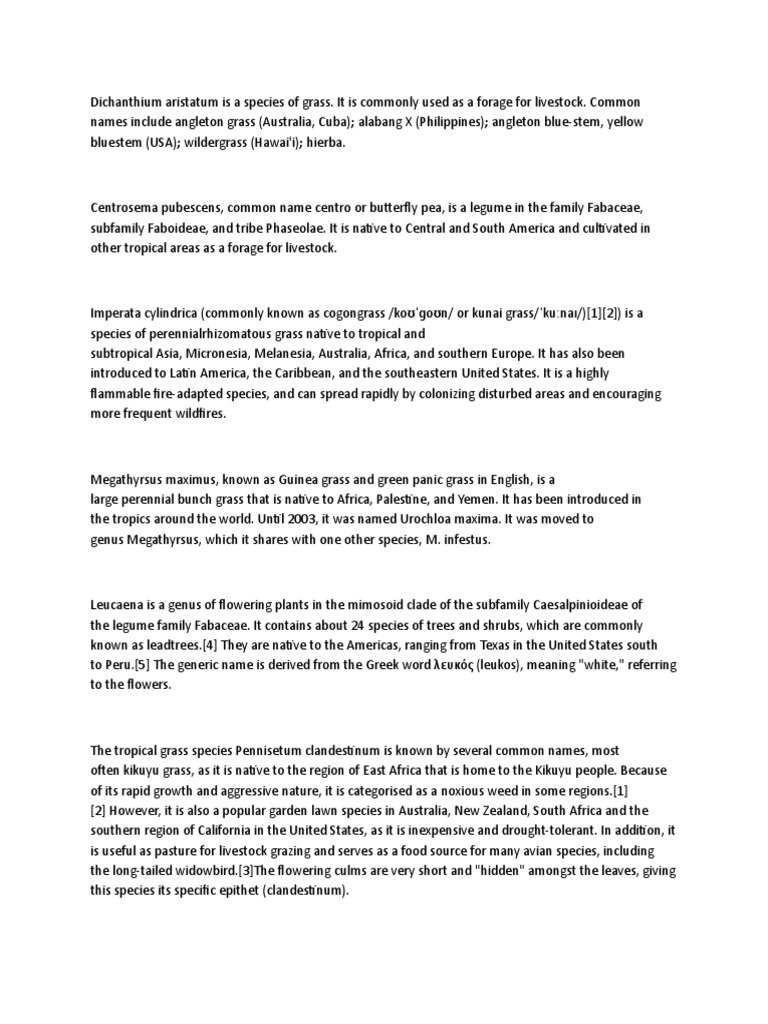 Grass | PDF | Organisms | Plants