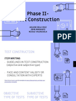 Phase II-Test Construction