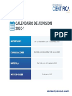 Calendario Admisión 2020-1 PDF