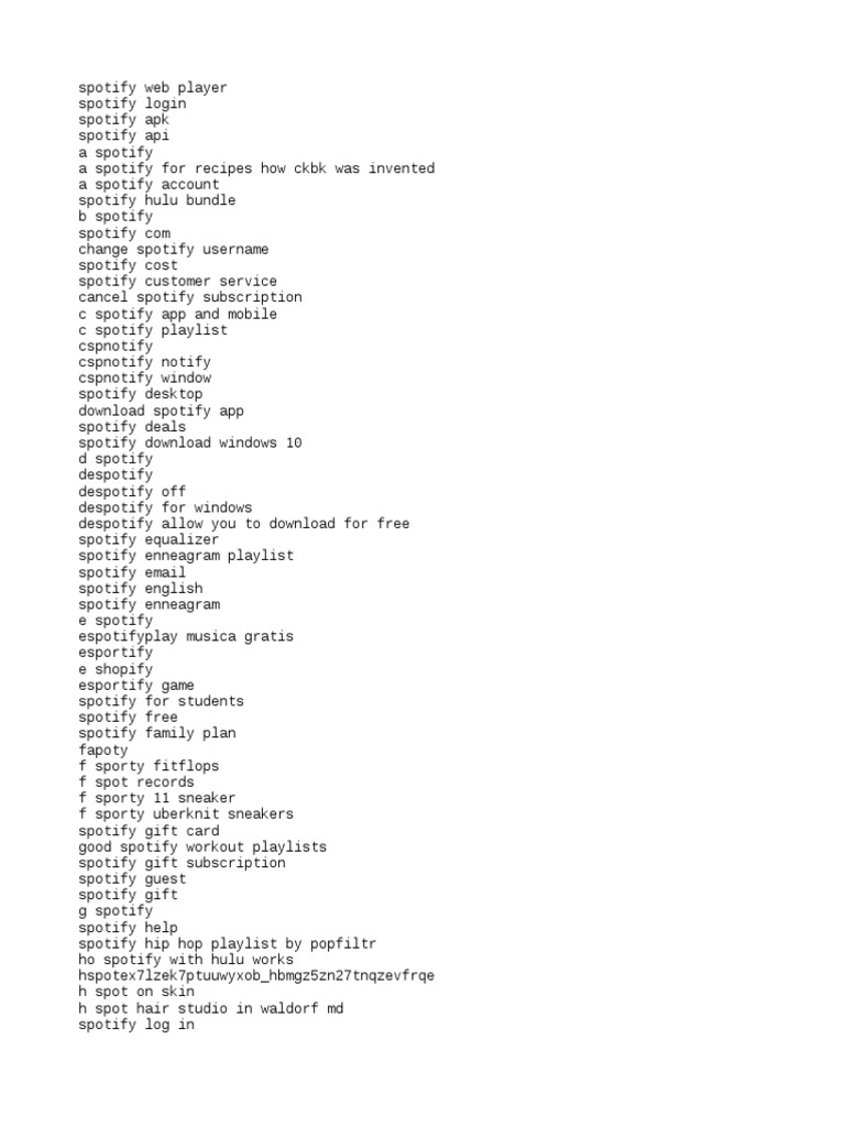 Keyword Spoty1010 | PDF | Spotify | Computing