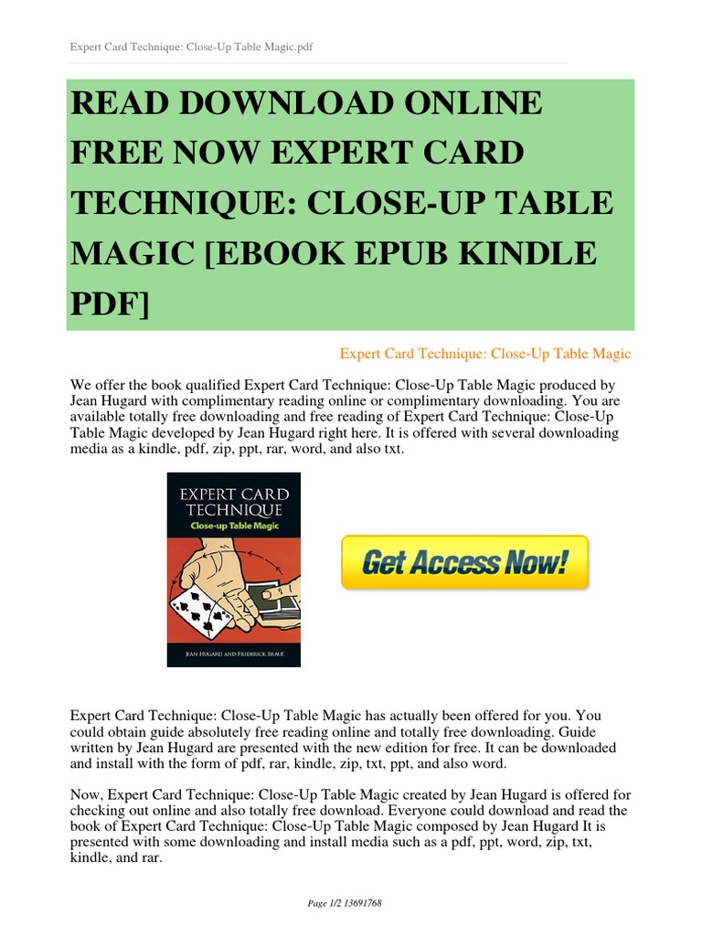 Expert At The Card Table Pdf
