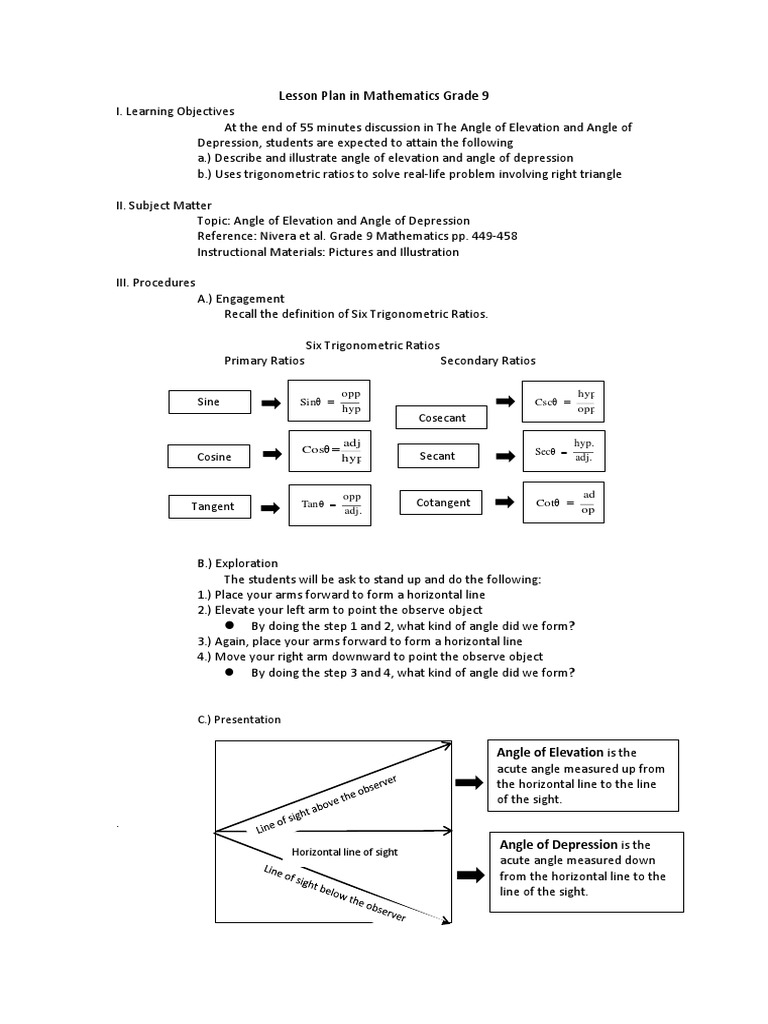 Trigonometric Ratios in Real Life Problems | PDF | Trigonometric ...