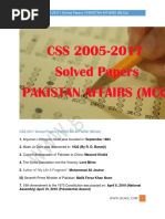 CSS 2005-2017 Solved Papers PAKISTAN AFFAIRS (MCQS)